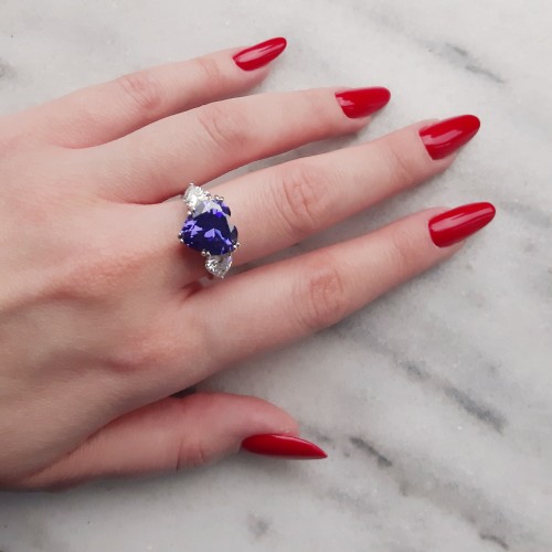 Ασημένιο δαχτυλίδι καρδιά 925