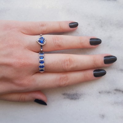 Λευκόχρυσο δαχτυλίδι καρδιά Κ14 με ζιργκόν