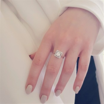 Λευκόχρυσο δαχτυλίδι Κ14 με ζιργκόν