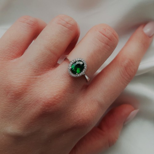 Λευκόχρυσο δαχτυλίδι fashion Κ14 με ζιργκόν