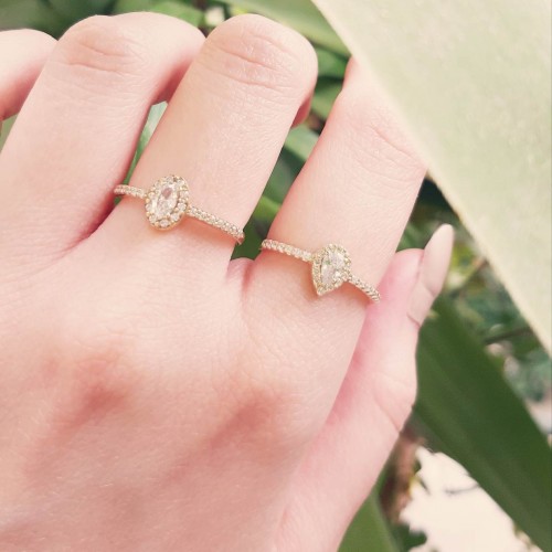 Χρυσό δαχτυλίδι ροζέτα Κ14 με ζιργκόν