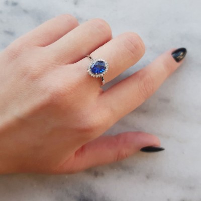 Λευκόχρυσο δαχτυλίδι ροζέτα Κ14 με ζιργκόν