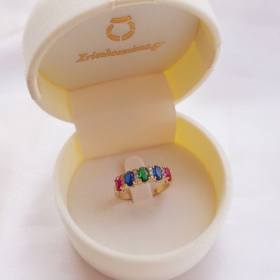 Χρυσό δαχτυλίδι σειρέ multi colour Κ14