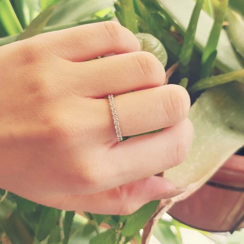 Λευκόχρυσο δαχτυλίδι ολόβερο Κ14 με ζιργκόν