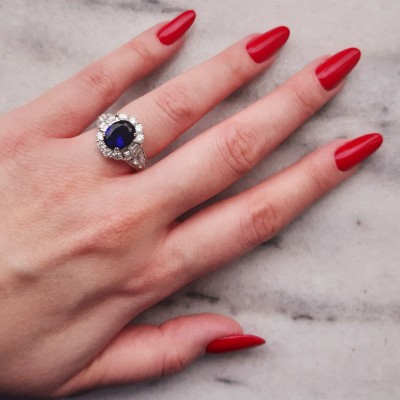 Ασημένιο δαχτυλίδι οβάλ ροζέτα 925 με ζιργκόν