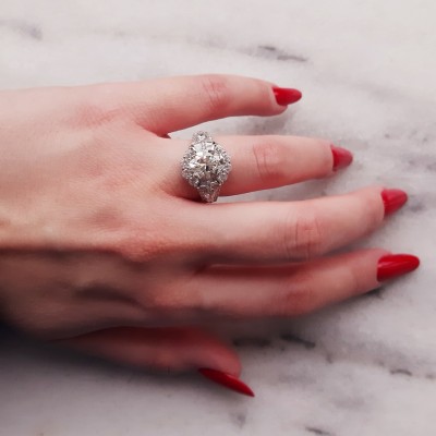 Ασημένιο δαχτυλίδι οβάλ ροζέτα 925 με ζιργκόν