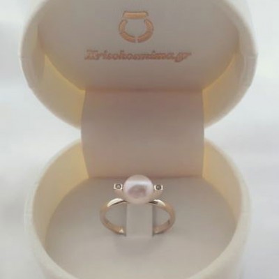 Χρυσό δαχτυλίδι Κ14 με μαργαριτάρι