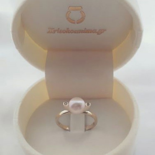 Χρυσό δαχτυλίδι Κ14 με μαργαριτάρι