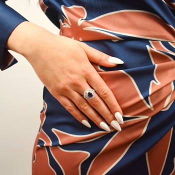 Ασημένιο δαχτυλίδι ροζέτα 925 με ζιργκόν