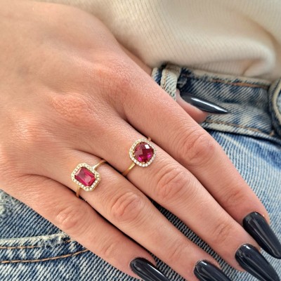 Χρυσό δαχτυλίδι Κ14 με ζιργκόν