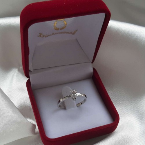 Λευκόχρυσο δαχτυλίδι σταγόνα Κ14