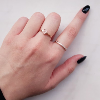 Ροζ χρυσό δαχτυλίδι σταγόνα Κ14