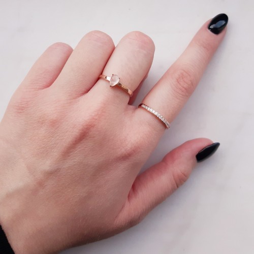 Ροζ χρυσό δαχτυλίδι σταγόνα Κ14