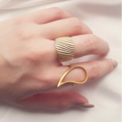 Χρυσό χειροποίητο δαχτυλίδι Κ14