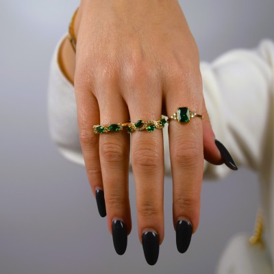 Χρυσό δαχτυλίδι Κ14 με ζιργκόν