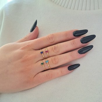 Χρυσό δαχτυλίδι Κ14 με ζιργκόν