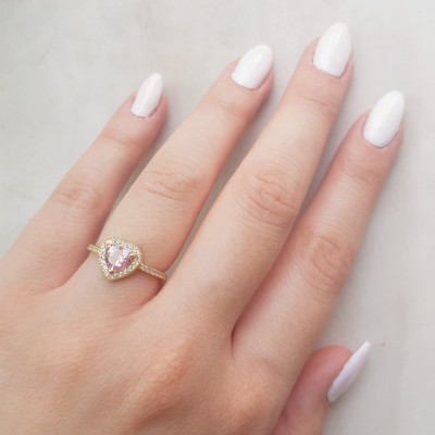 Χρυσό δαχτυλίδι καρδιά Κ14