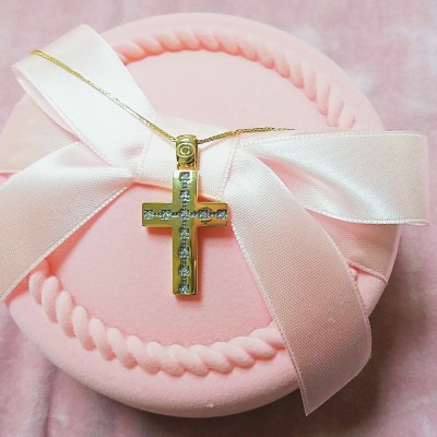 Χρυσός βαπτιστικός σταυρός Κ14 με αλυσίδα