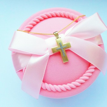 Χρυσός βαπτιστικός σταυρός Κ14 με αλυσίδα