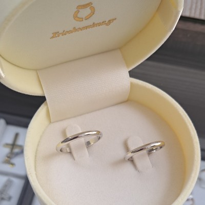 Σετ λευκόχρυσες κλασικές βέρες Κ14