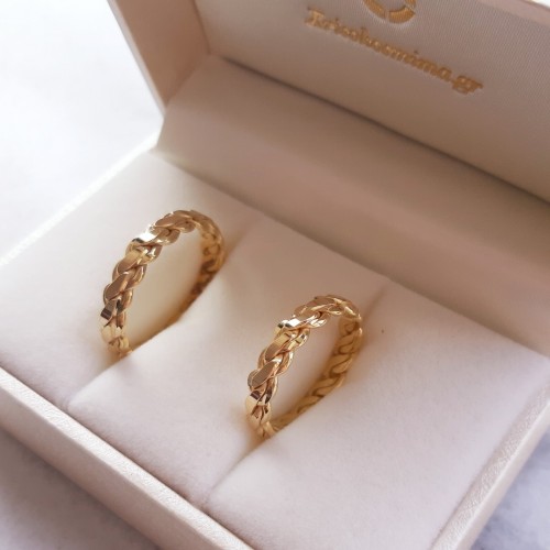 Maschio Femmina σετ χρυσές βέρες Κ14 