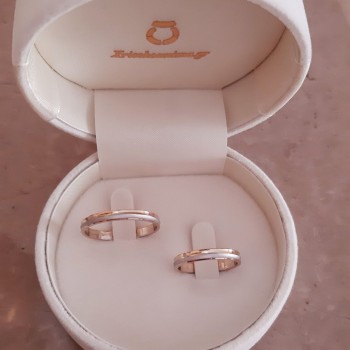 Σετ βέρες από κίτρινο και λευκό χρυσό σε Κ14