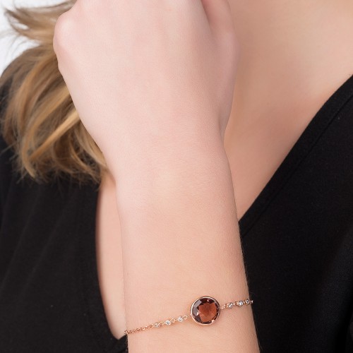 Ασημένιο βραχιόλι 925 σε ροζ χρώμα