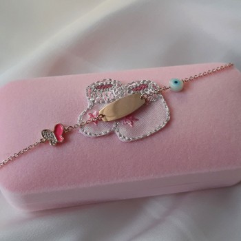 Παιδικό βραχιόλι ταυτότητα από ροζ χρυσό Κ14