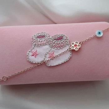 Παιδικό βραχιόλι από ροζ χρυσό Κ14