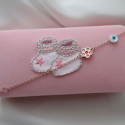 Παιδικό βραχιόλι από ροζ χρυσό Κ14