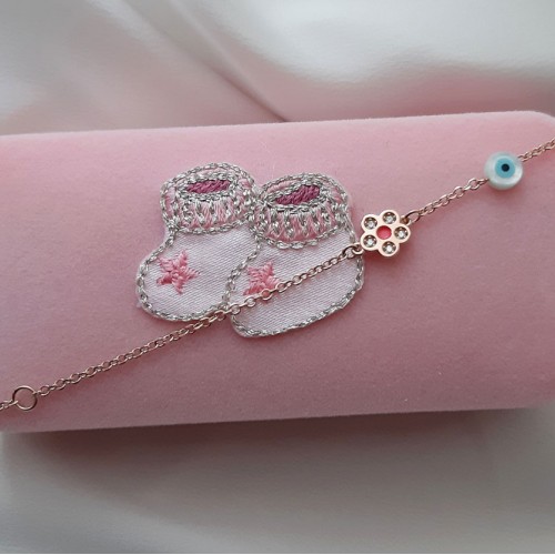 Παιδικό βραχιόλι από ροζ χρυσό Κ14