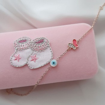 Παιδικό βραχιόλι από ροζ χρυσό Κ14