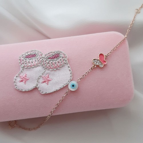 Παιδικό βραχιόλι από ροζ χρυσό Κ14