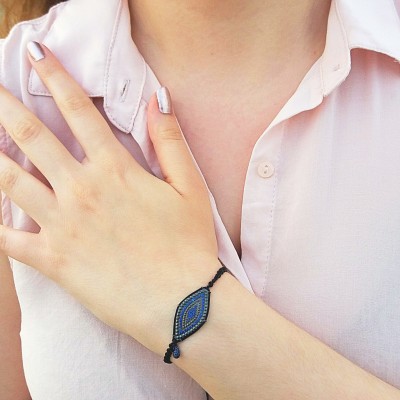 Μακραμέ βραχιόλι με ασήμι 925