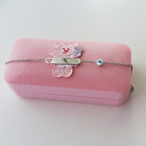 Λευκόχρυσο παιδικό βραχιόλι-ταυτότητα Κ9