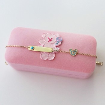 Χρυσό παιδικό βραχιόλι-ταυτότητα Κ9