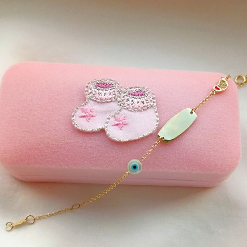 Χρυσό παιδικό βραχιόλι ταυτότητα Κ14