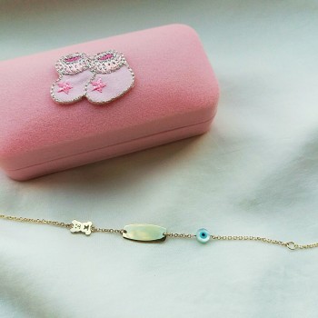 Χρυσό παιδικό βραχιόλι ταυτότητα Κ14