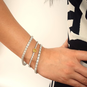 Ασημένιο βραχιόλι ριβιέρα 925 με ζιργκόν