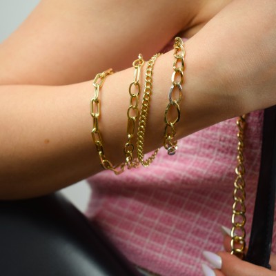 Χρυσό βραχιόλι αλυσίδα Κ14