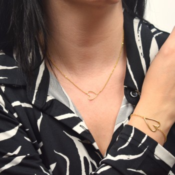 Ασημένιο επιχρυσωμένο κολιέ καρδιά 925