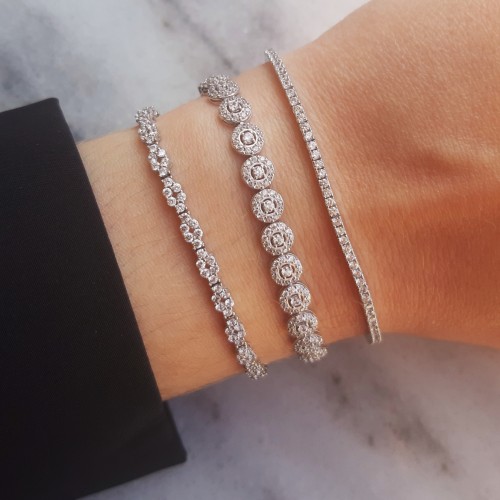 Λευκόχρυσο βραχιόλι ριβιέρα Κ14