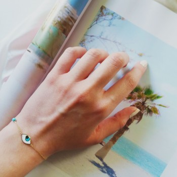 Χρυσό βραχιόλι μάτι Κ14