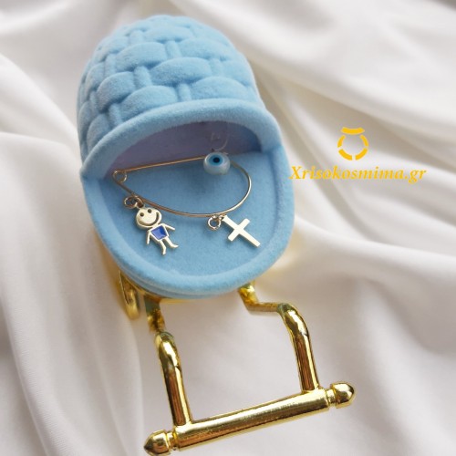 Χρυσή παραμάνα Κ9 με σμάλτο