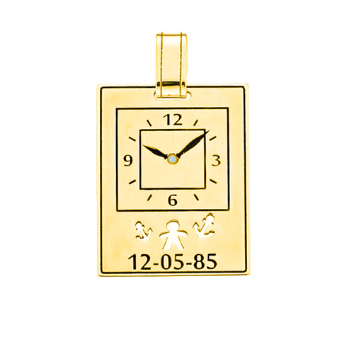Παιδικό χρυσό μενταγιόν Κ9 με ώρα γέννησης 