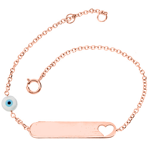 Παιδικό βραχιόλι-ταυτότητα από ροζ χρυσό Κ9