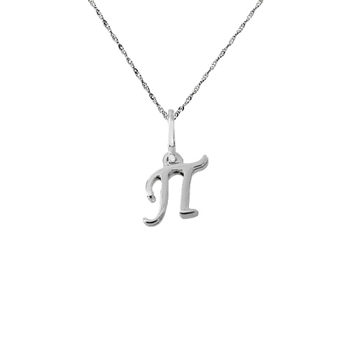 Λευκόχρυσο μενταγιόν "μονόγραμμα" Κ14 με αλυσίδα