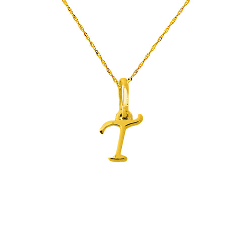 Χρυσό μενταγιόν "μονόγραμμα" Κ14 με αλυσίδα