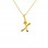 Χρυσό μενταγιόν "μονόγραμμα" Κ14 με αλυσίδα