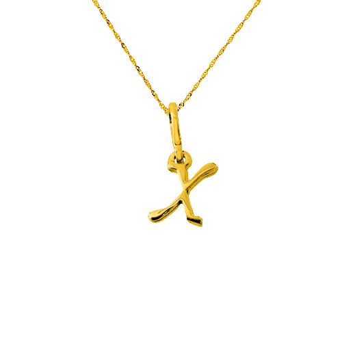 Χρυσό μενταγιόν "μονόγραμμα" Κ14 με αλυσίδα
